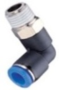 Conector Rápido "L"  rosca milimetrica macho M5 diámetro de manguera 6 MM