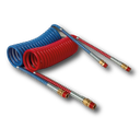 MANGUERA RETRACTIL PREMIUM ROJO Y AZUL 15 FEET